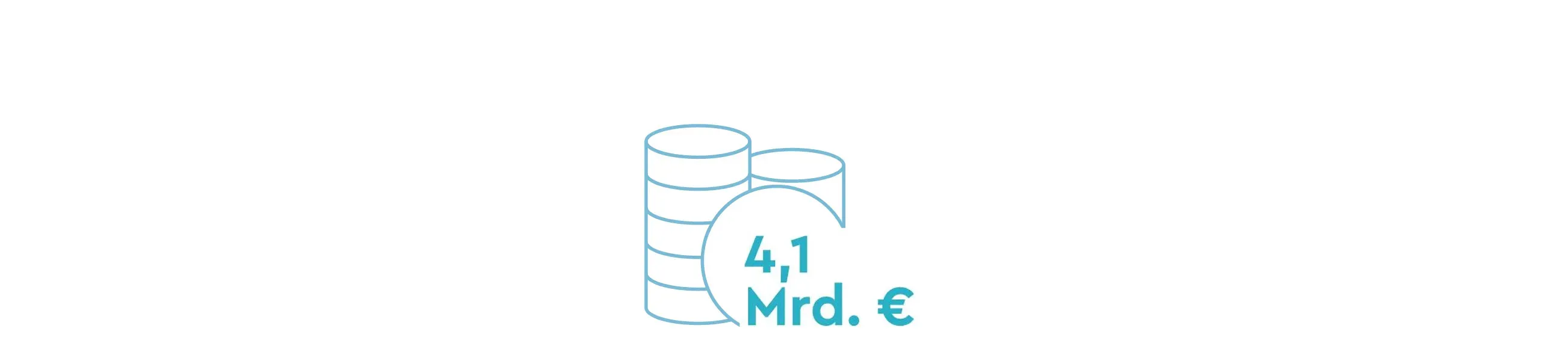 Icon mit Geldstapel und Zahl 4,1 Mrd. Euro