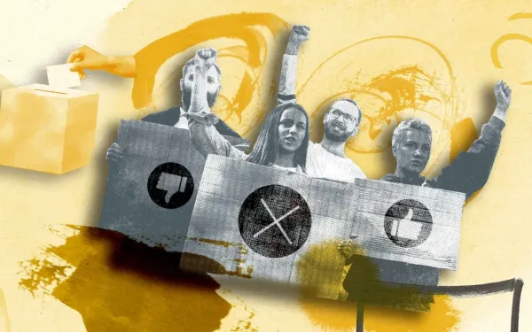 Illustration einer Gruppe Demonstrierender