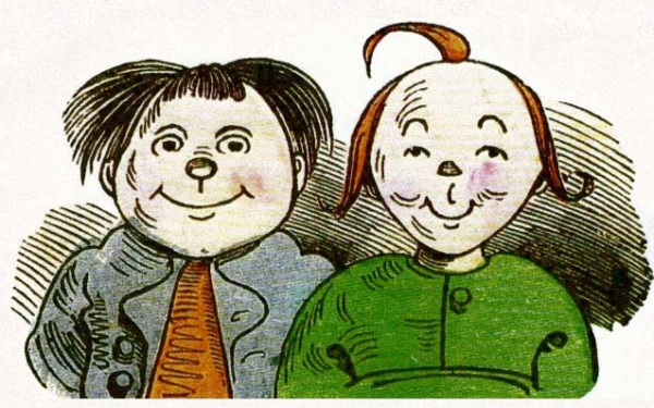 Wilhelm Busch, kolorierte Federzeichnung von Max und Moritz