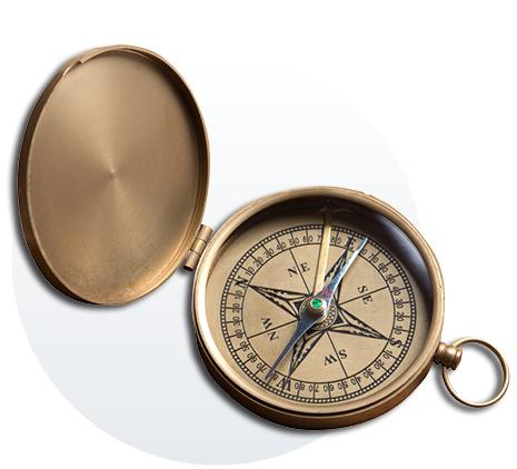 Hand with compass