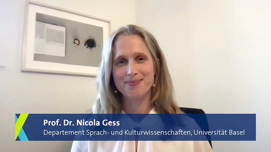 Die Literaturwissenschaftlerin Prof. Dr. Nicola Gess von der Universität Basel ist zu sehen.