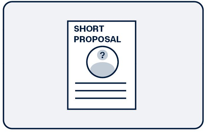 Illustration with text "short proposal"