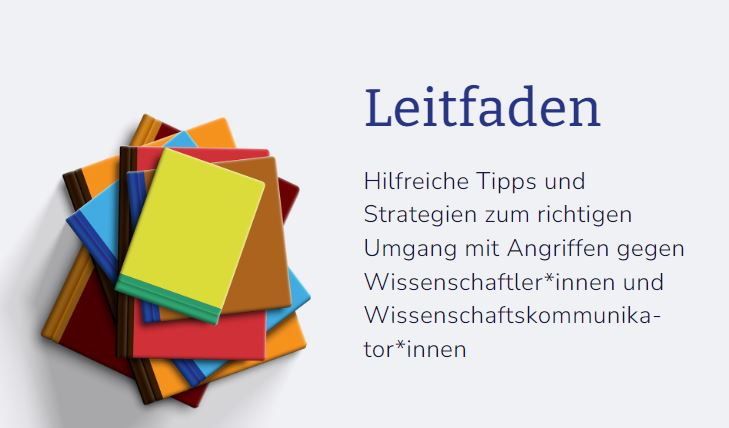 Bücherstapel, neben dem "Leitfaden" steht