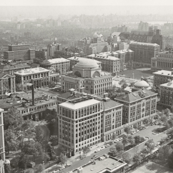The photo shows the Columbia University in New York City