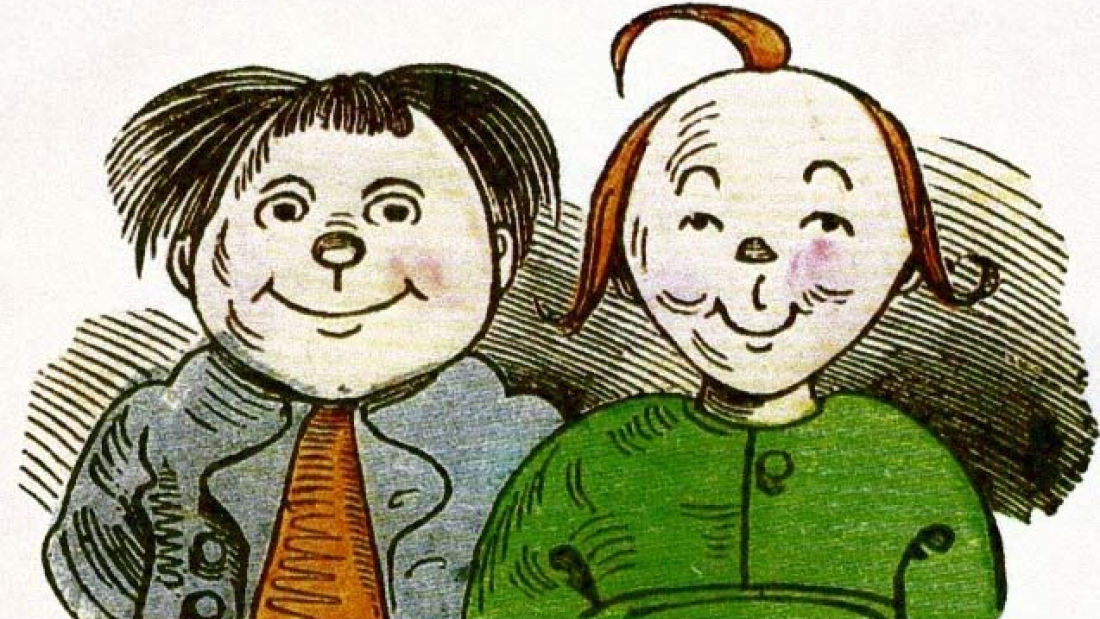 Wilhelm Busch, kolorierte Federzeichnung von Max und Moritz